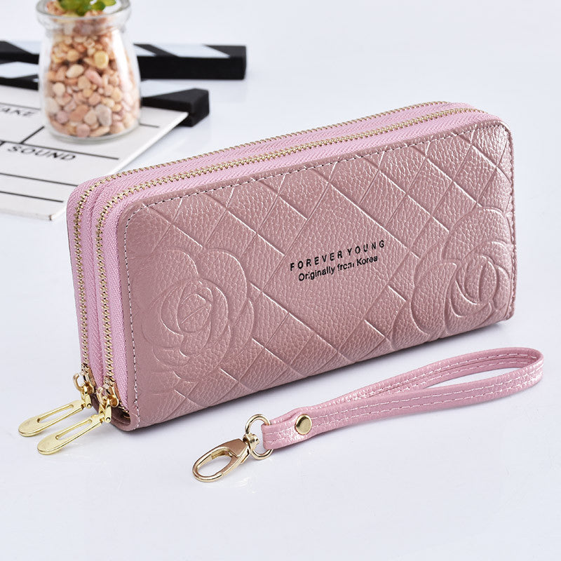 Wrist Strap Clutch Double Zipper Large Capacity