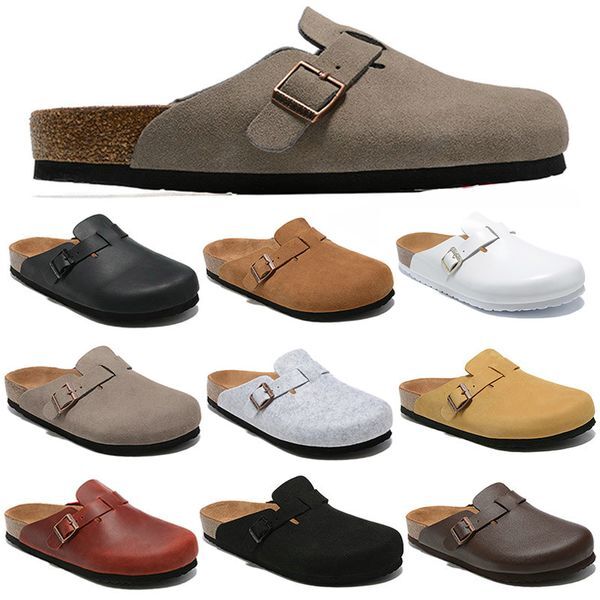 Color: Red - Size: Eur 39 - designer Sandals men women clogs black brown tan light pink olive sude leather mens fashion slides outdoor comfortable sandals Free Shipping with box 35-46