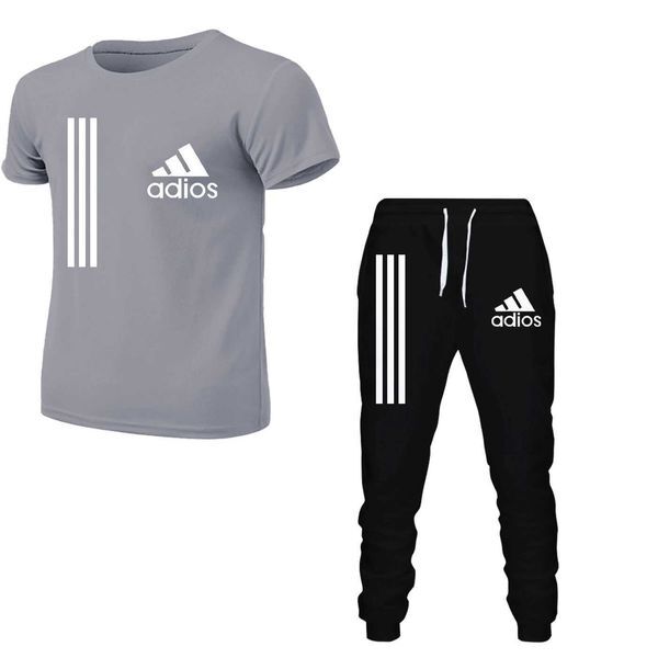 Color: P2ked21fv - Size: XXXXL - Mens T-shirt and Pants Set Running Fashion Printed Short Sweat Gym Sports T-shirt 2024 Summer New Item z0250619