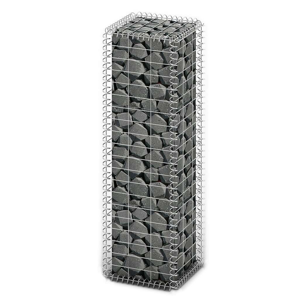Gabion Basket with Lids Galvanized Wire 39.4"x11.8"x11.8