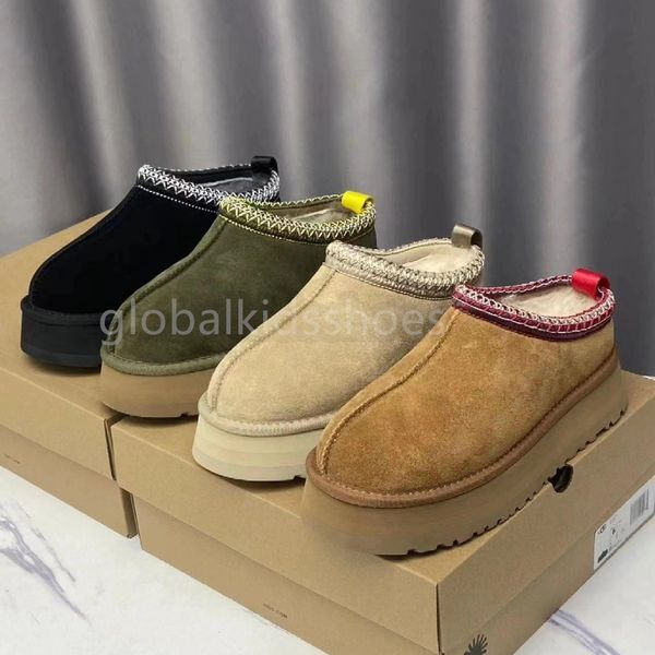 Color: Black - Size: EUR35=Foot Length 22.6-23cm - Designer Shoes Tasman Slippers Women Tazz Slides Classic Ultra Mini Platform Chestnut Black Sand Coquette Slipper Slip-on Suede Disquette Grey Snow Boots