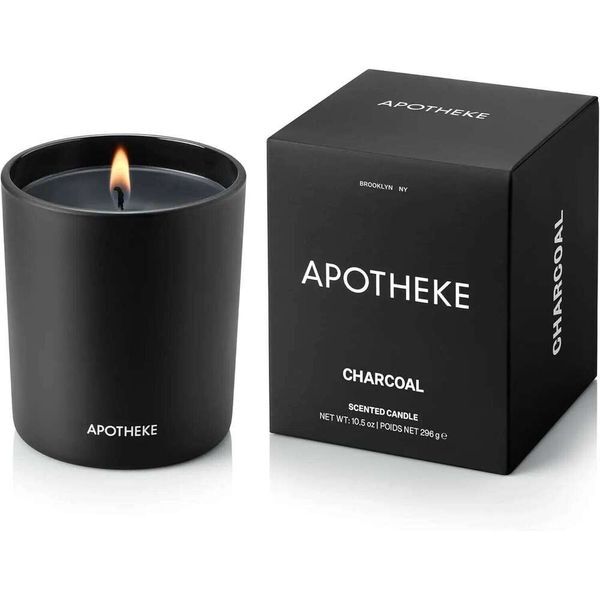 Large Black Jar Scented Candle, 10.5 oz Soy Wax, Cedarwood Sandalwood Oud Amber Fragrance, Non-Toxic Home Decor Gift X260120
