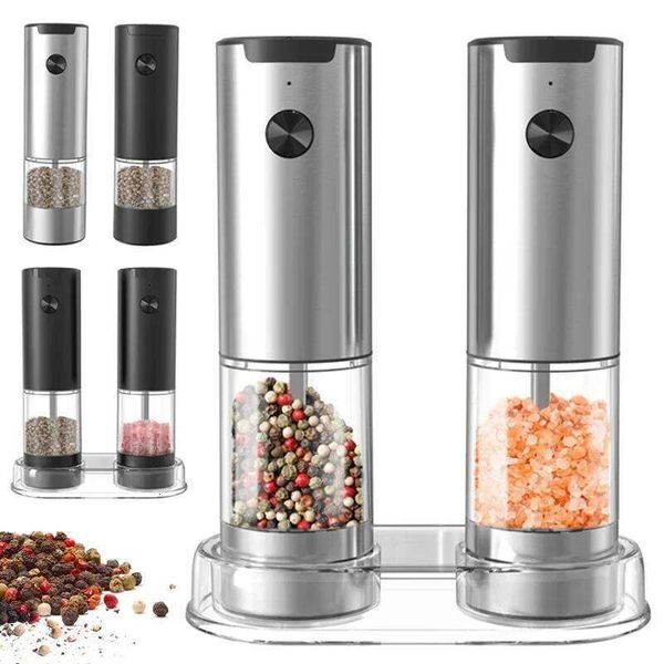 Electric Salt And With Adjustable Coarseness Refillable Mills Battery Powered Pepper Grinder Kitchen Gadget Tool 26H0128