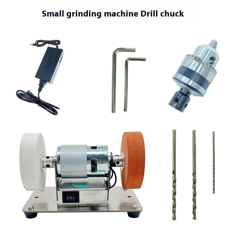 Model: Double Grinding Wheel Chuck 1, Rated Power: 120-70, Grinding Wheel Diameter:  - Small Grinder Bench Mill Desktop Thickness Household Small Electric Polishing Drilling Scissors Sharpedge Grinding Machine