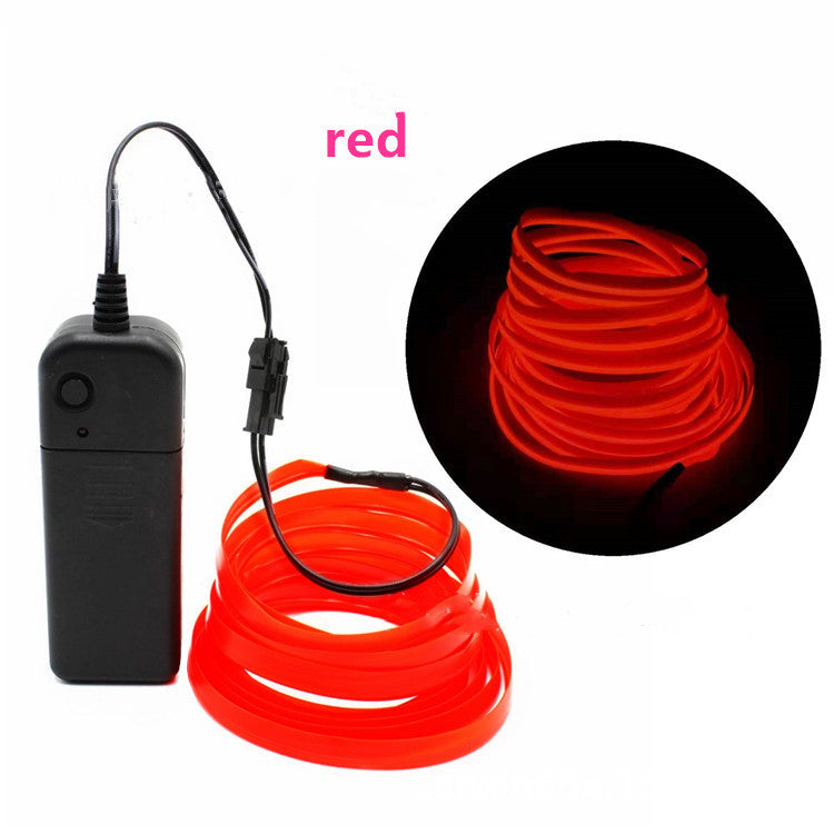 Color: Red, Size: 4m - EL Unilateral Cold Light Luminous Line 1-5 Meters Set Car Creative Decoration Atmosphere Light