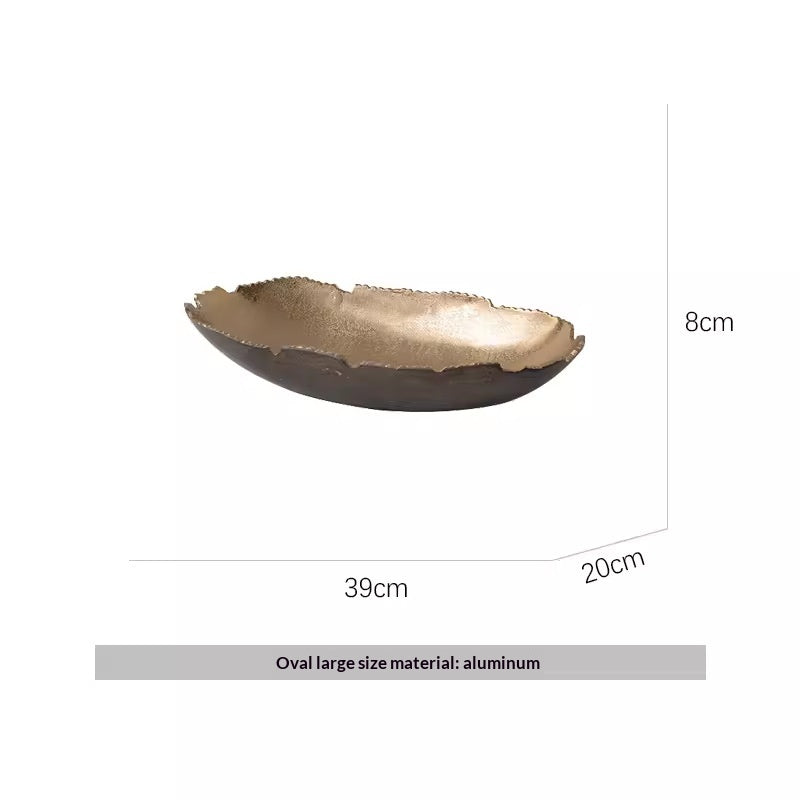 color: Egg Shaped, size: Large - Modern Light-luxury Irregular Fringed Decorative Tray