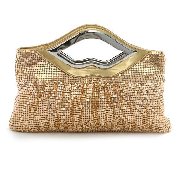 Style: GOLDEN - Big Lips Banquet Clutch In 4 Shiny And Matt Colors