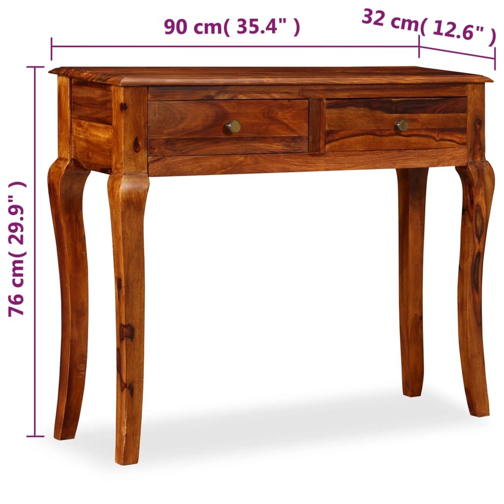 Console Table Solid Acacia Wood 35.4"x12.6"x29.9
