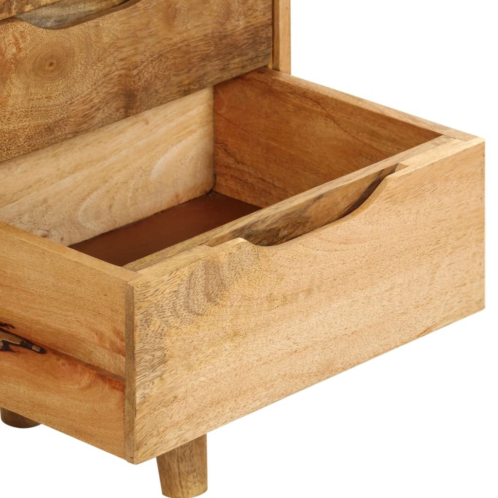 Bedside Cabinet Solid Mango Wood 15.7"x11.8"x23.4
