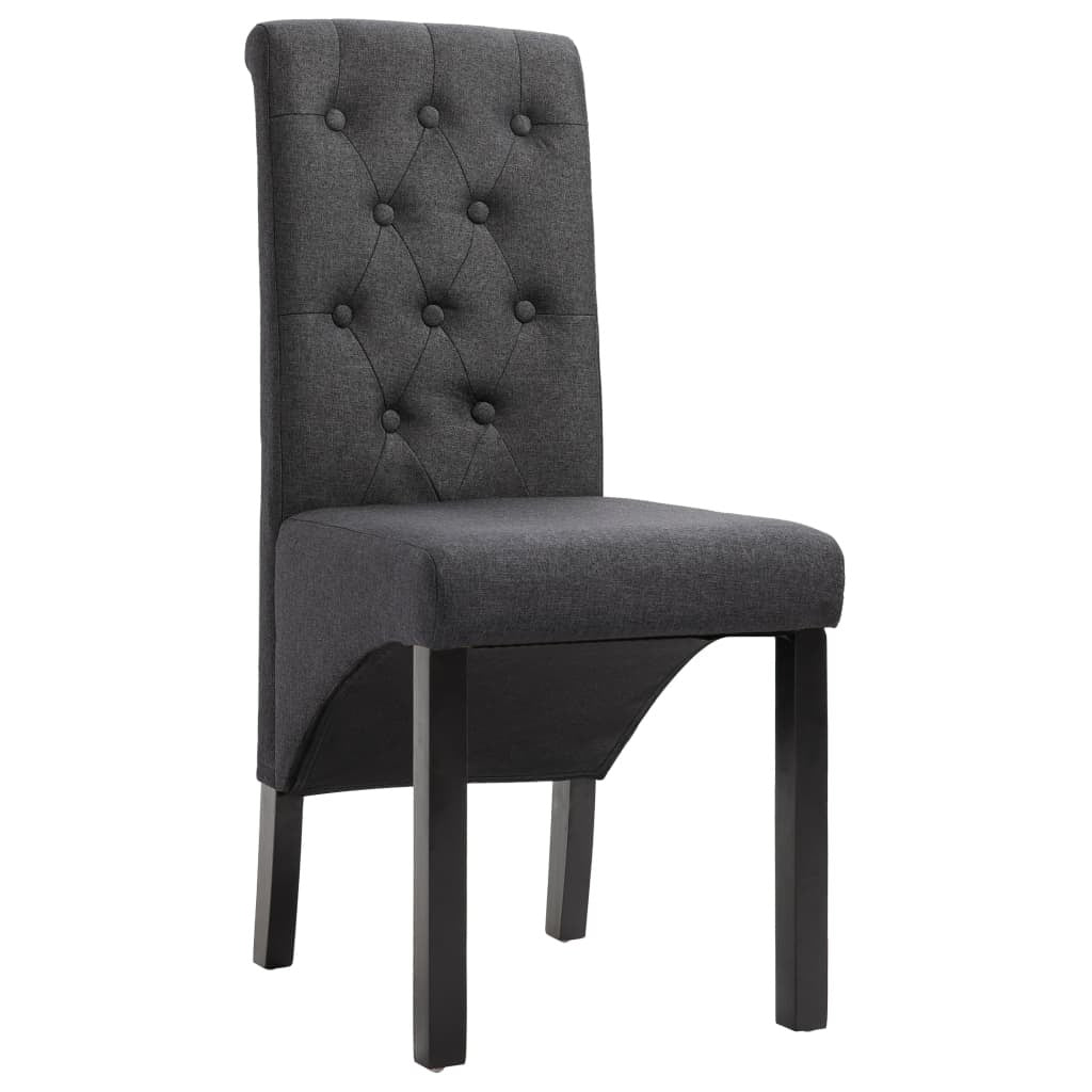 Dining Chairs 2 pcs Dark Gray Fabric