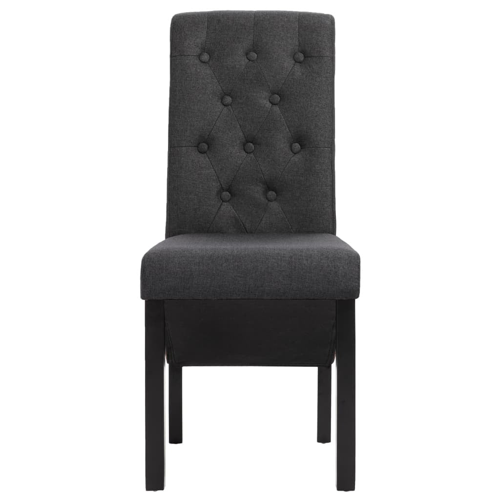 Dining Chairs 2 pcs Dark Gray Fabric