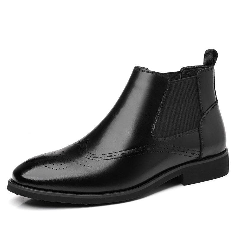 Color: Black, Style: Ordinary-44, Size:  - Fashion British Vintage Fleece-lined Boots For Men