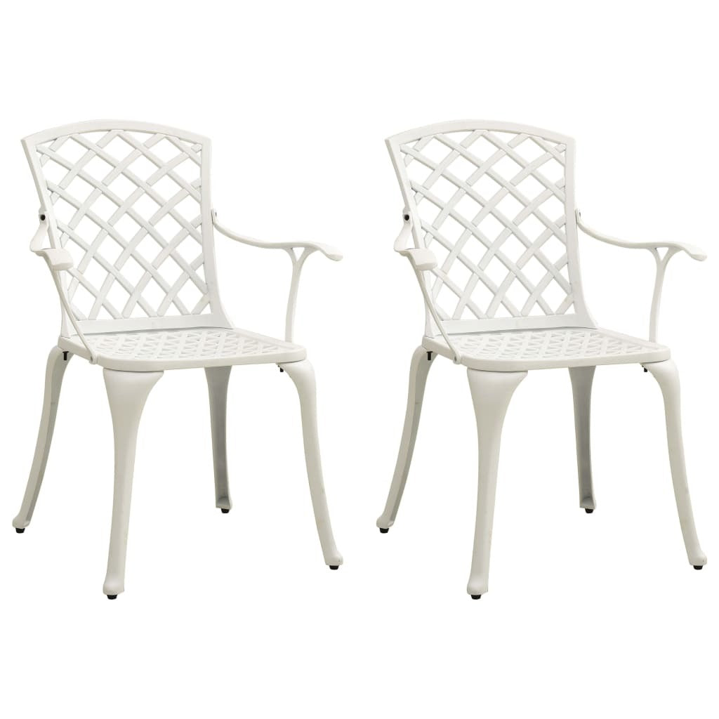 3 Piece Bistro Set Cast Aluminum White