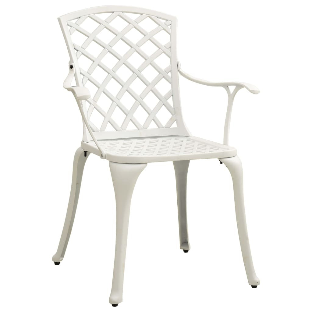 3 Piece Bistro Set Cast Aluminum White