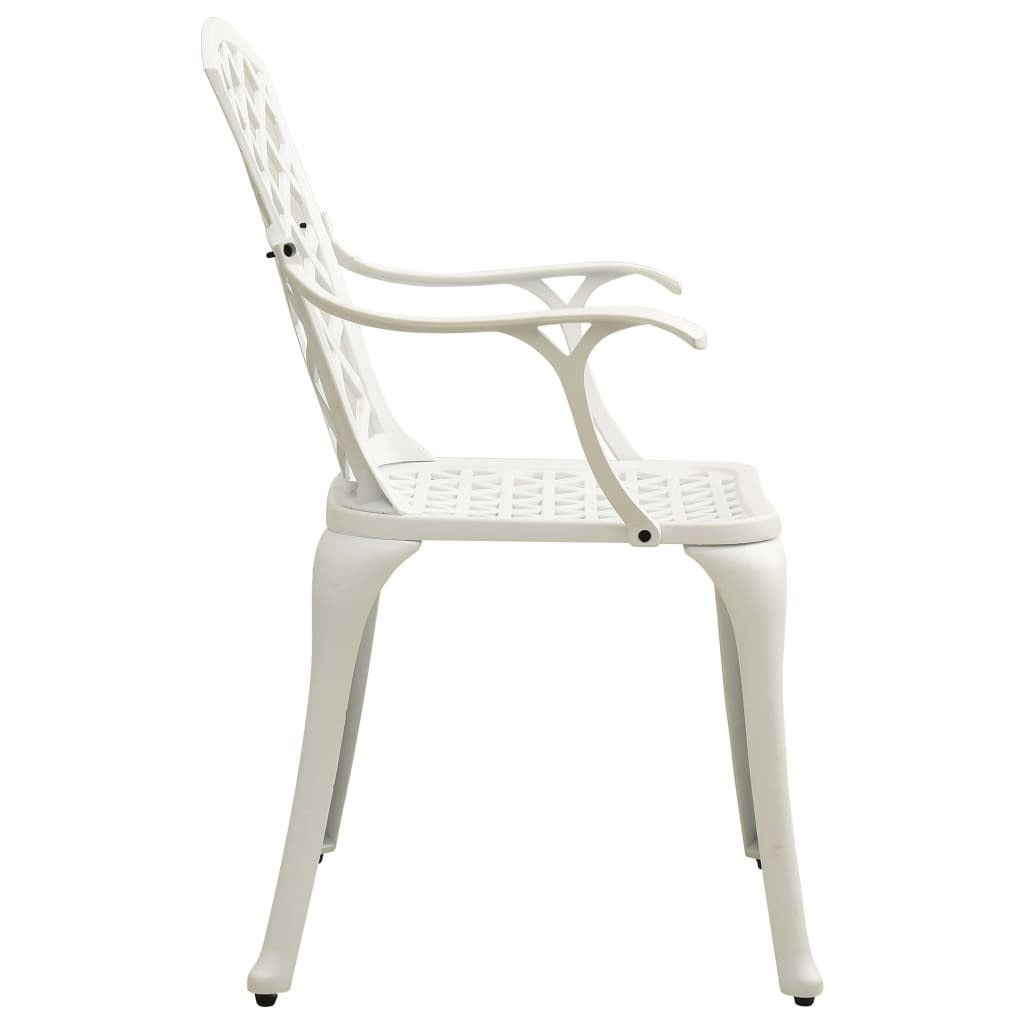 3 Piece Bistro Set Cast Aluminum White