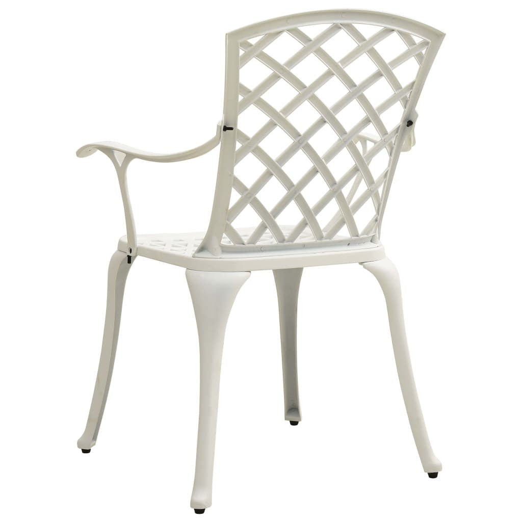 3 Piece Bistro Set Cast Aluminum White