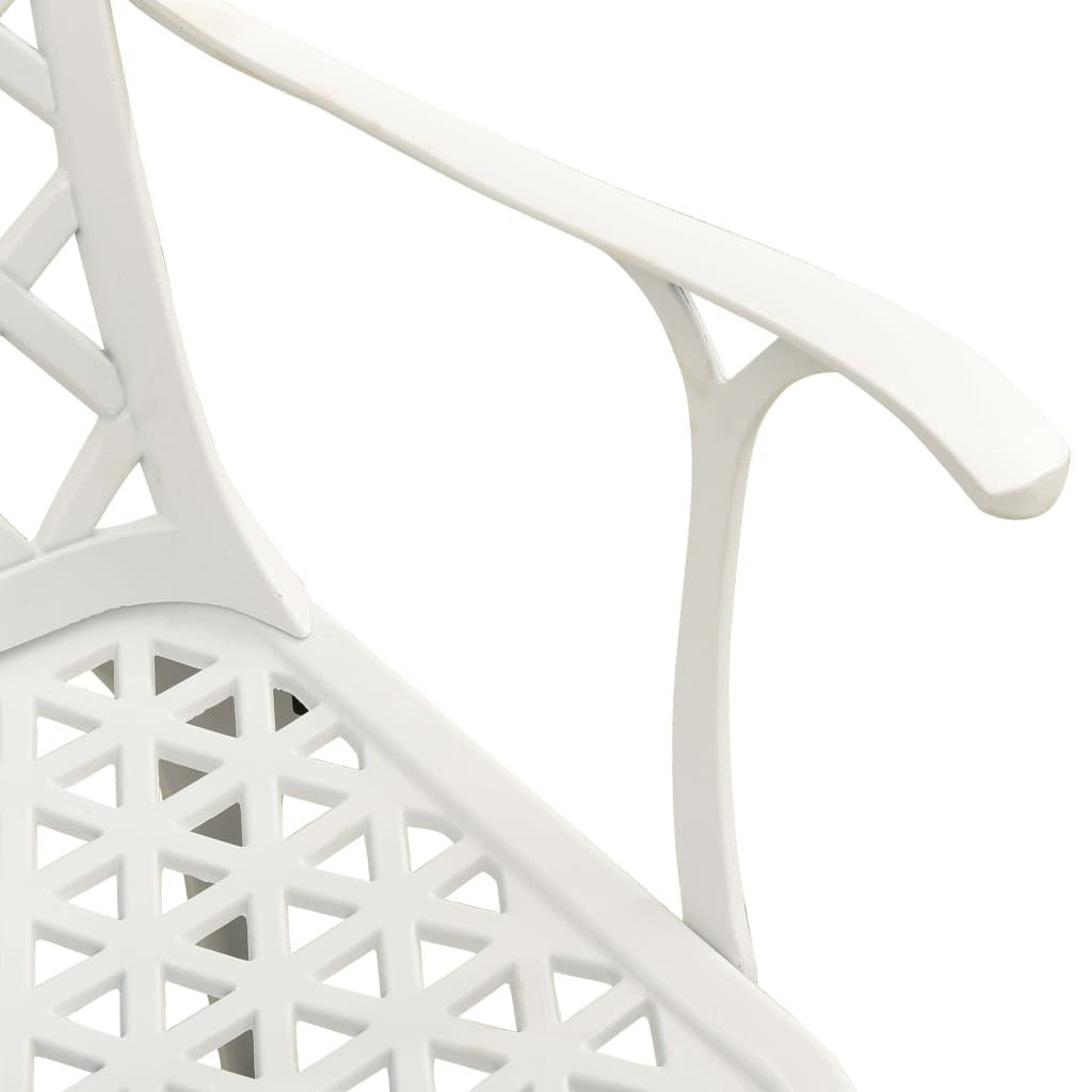 3 Piece Bistro Set Cast Aluminum White