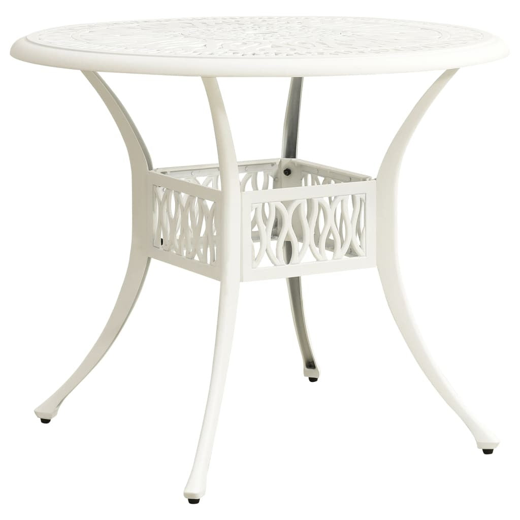 3 Piece Bistro Set Cast Aluminum White