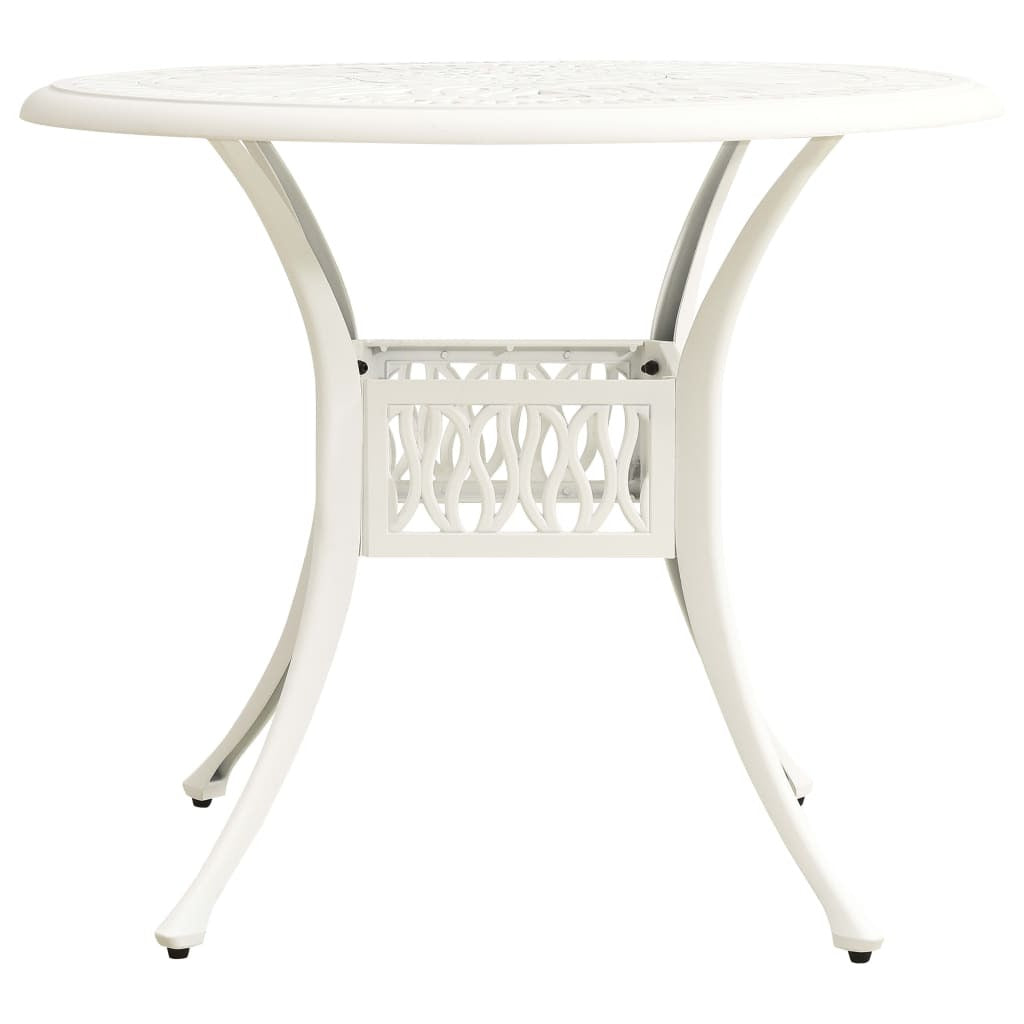 3 Piece Bistro Set Cast Aluminum White