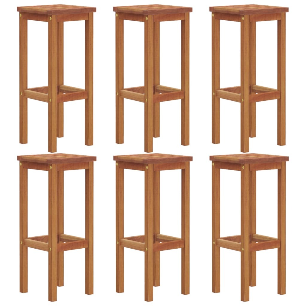 Bar Stools 6 pcs Solid Wood Acacia