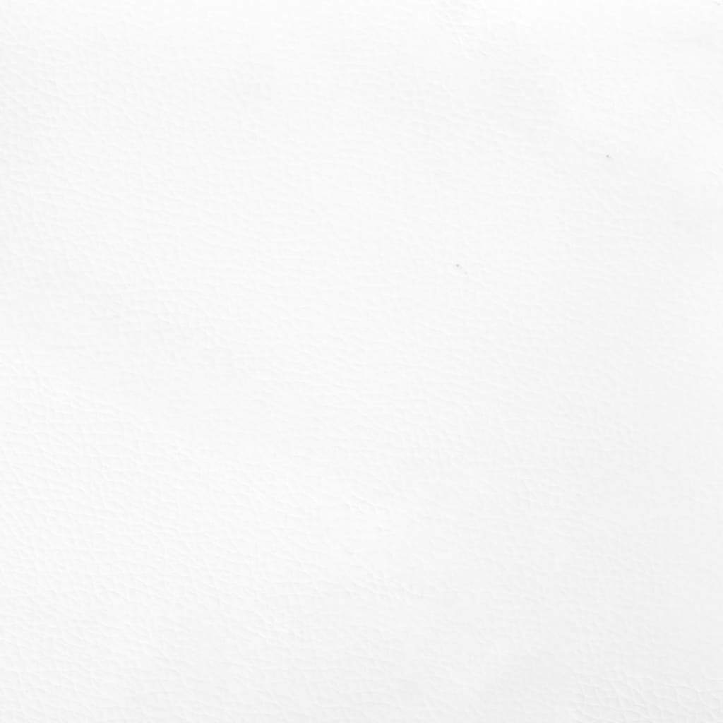 Box Spring Bed Frame White Full Faux Leather (US Only)