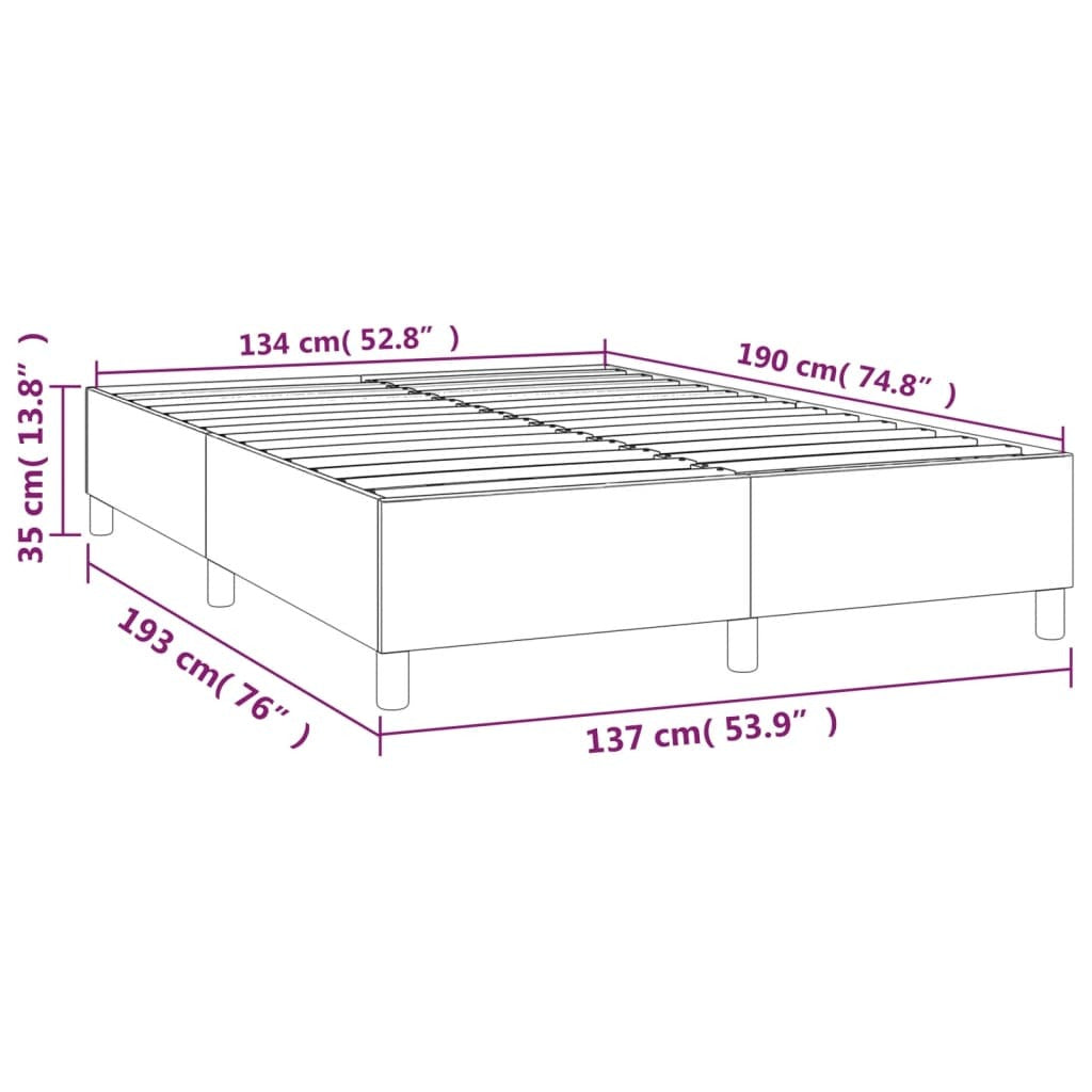 Box Spring Bed Frame White Full Faux Leather (US Only)