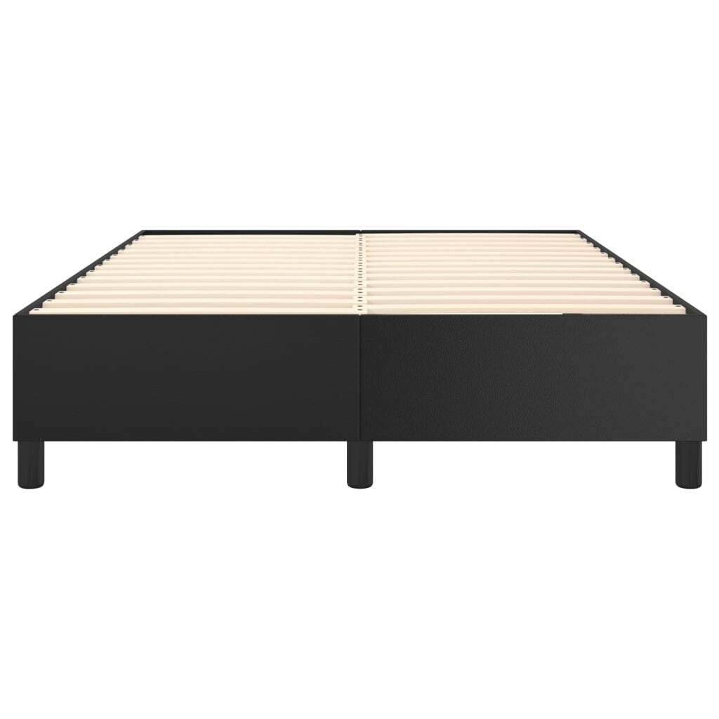 Box Spring Bed Frame Black Queen Faux Leather (US/AU Only)