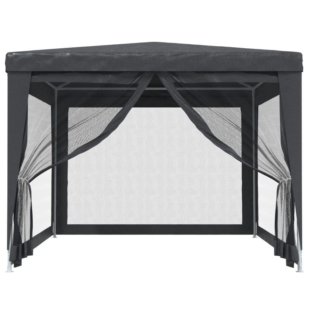 Party Tent with 4 Mesh Sidewalls Anthracite 9.8'x13.1'HDPE