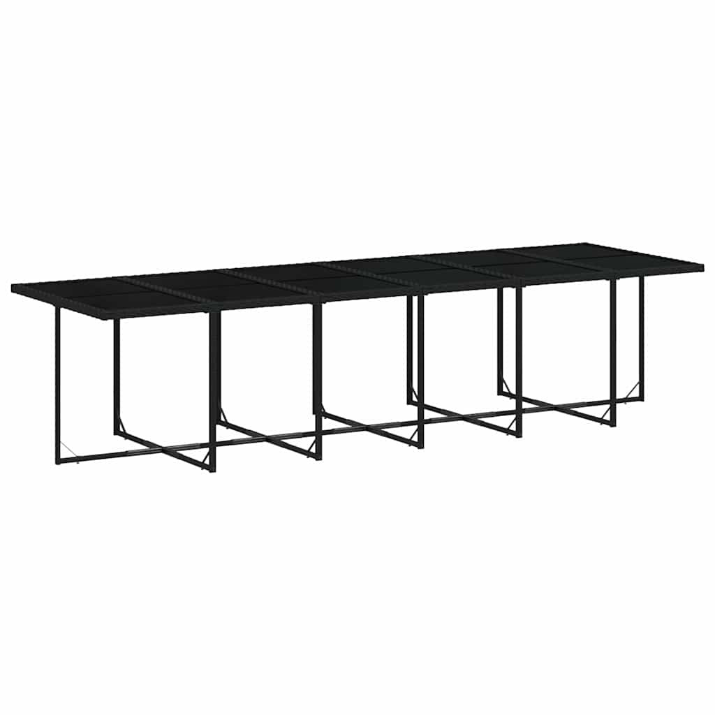 Garden Dining Set Black and Cream