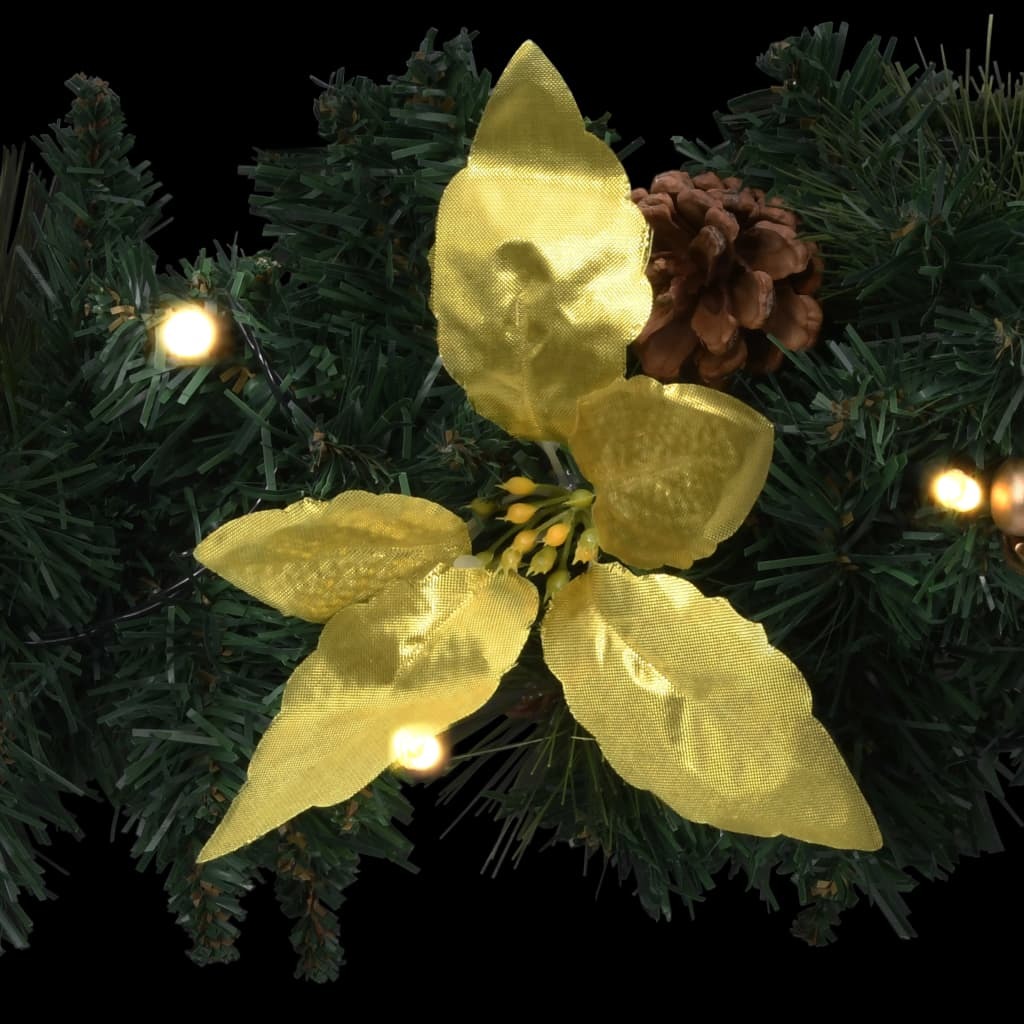Christmas Garland with LED Lights Green 8.9'PVC