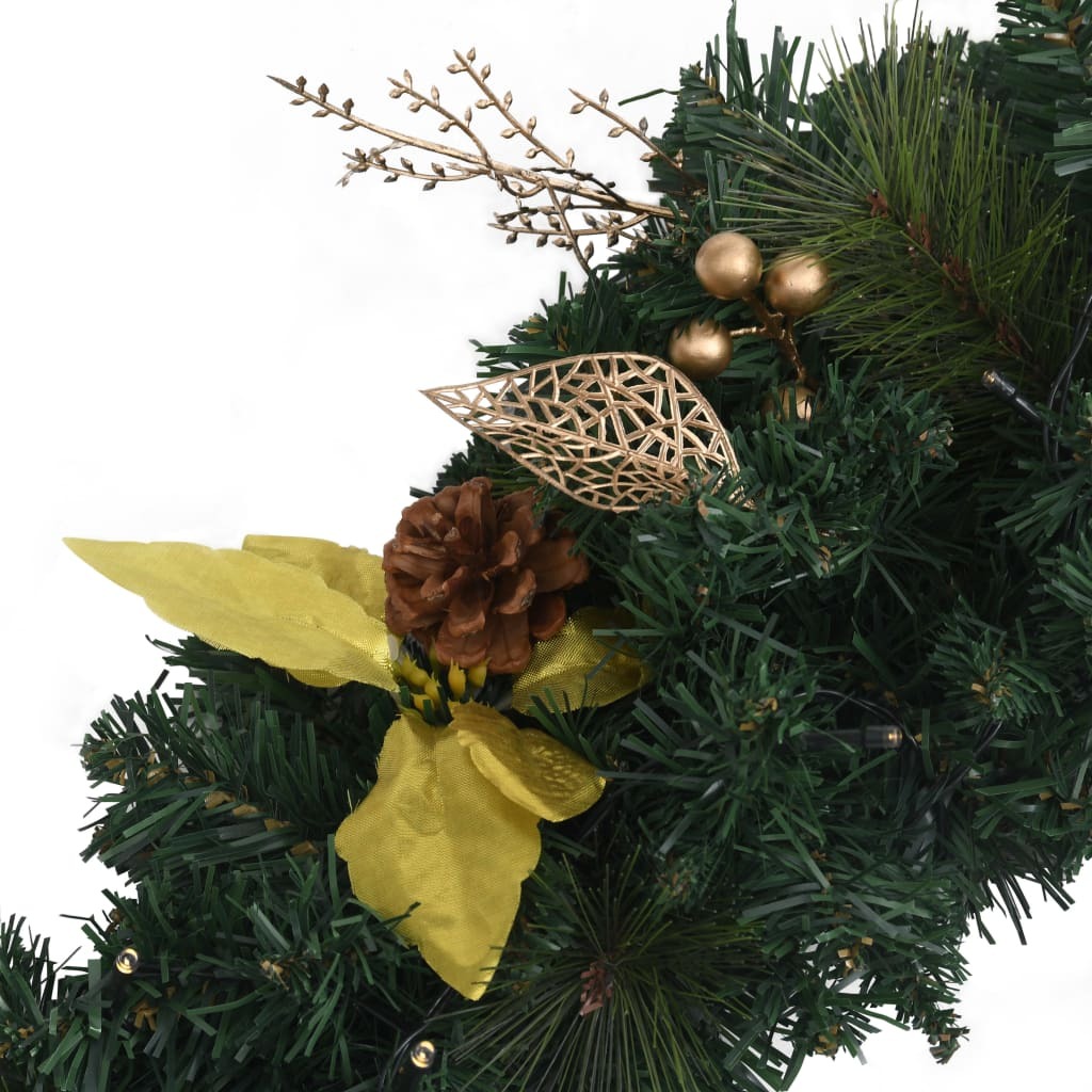 Christmas Garland with LED Lights Green 8.9'PVC