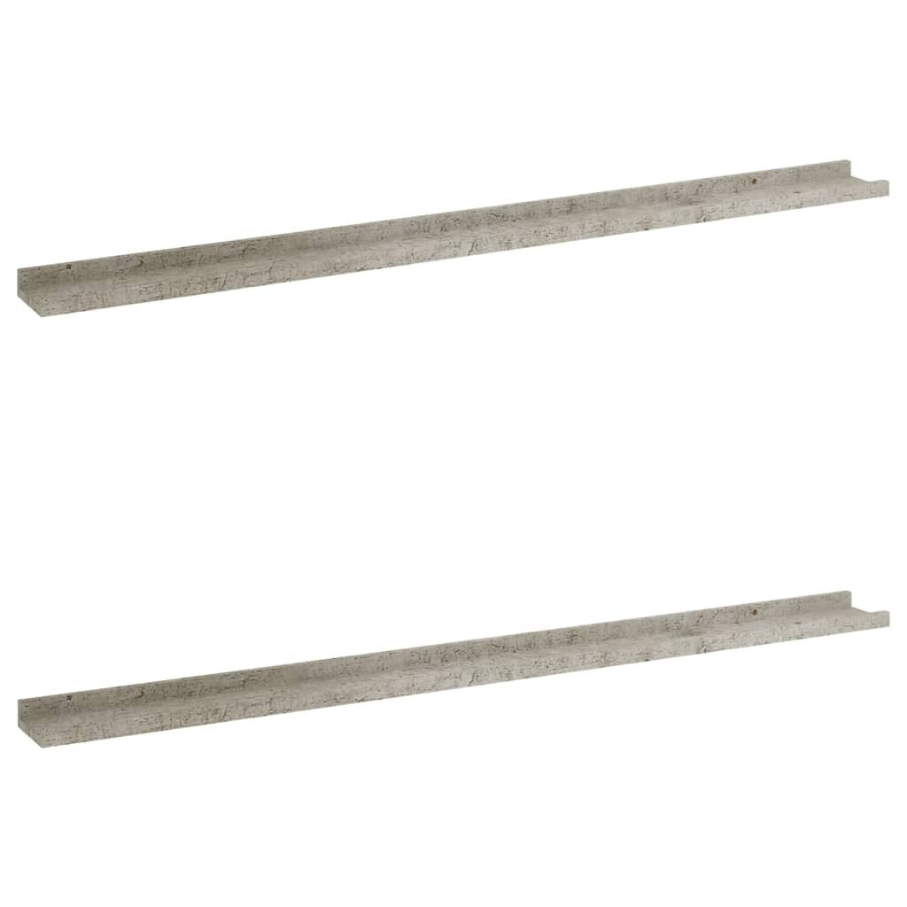 Wall Shelves 2 pcs Concrete Gray 45.3"x3.5"x1.2