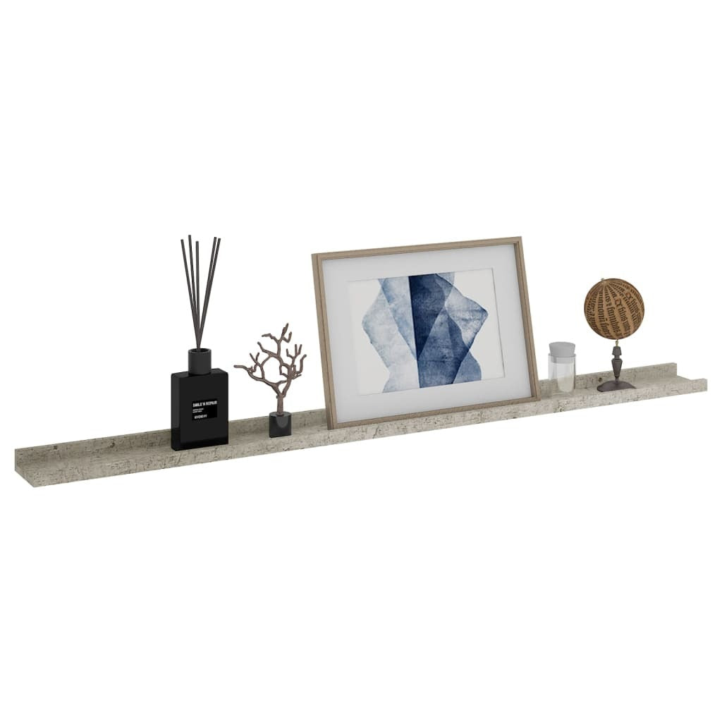 Wall Shelves 2 pcs Concrete Gray 45.3"x3.5"x1.2