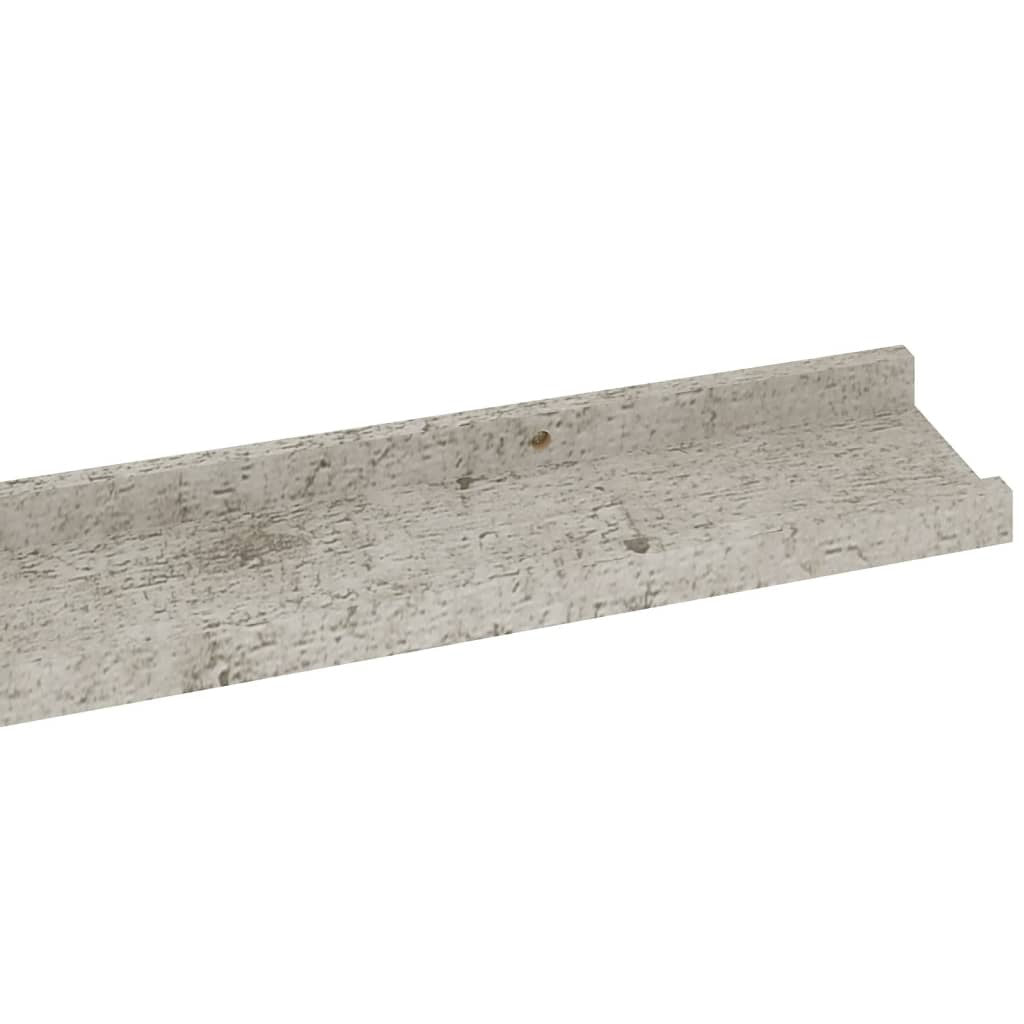 Wall Shelves 2 pcs Concrete Gray 45.3"x3.5"x1.2