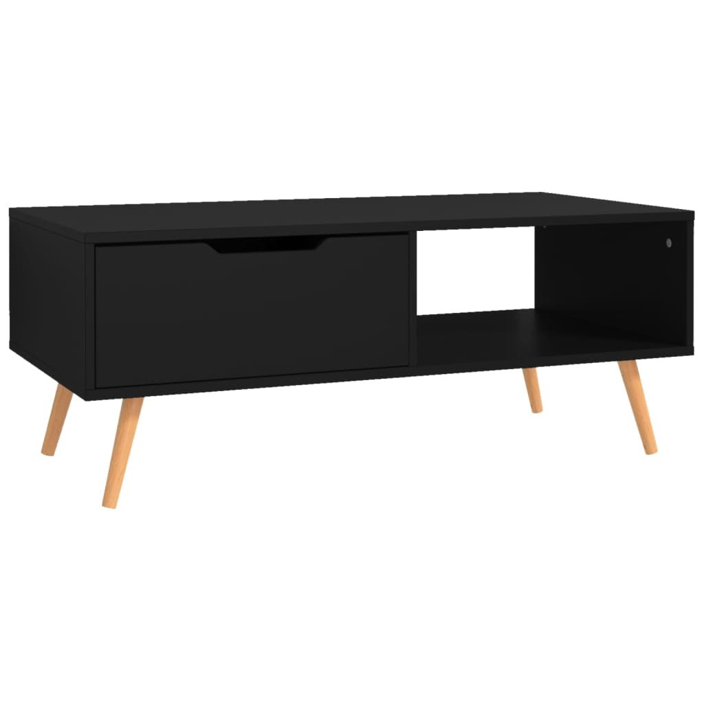 Coffee Table Black 39.4"x19.5"x16.9" Engineered Wood