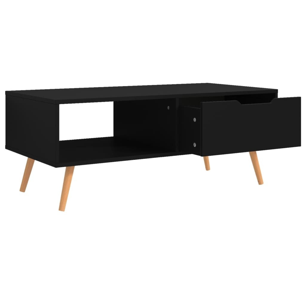 Coffee Table Black 39.4"x19.5"x16.9" Engineered Wood