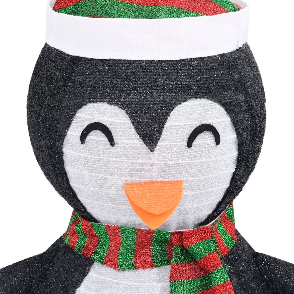Decorative Christmas Snow Penguin Figure LED Luxury Fabric 4 ft