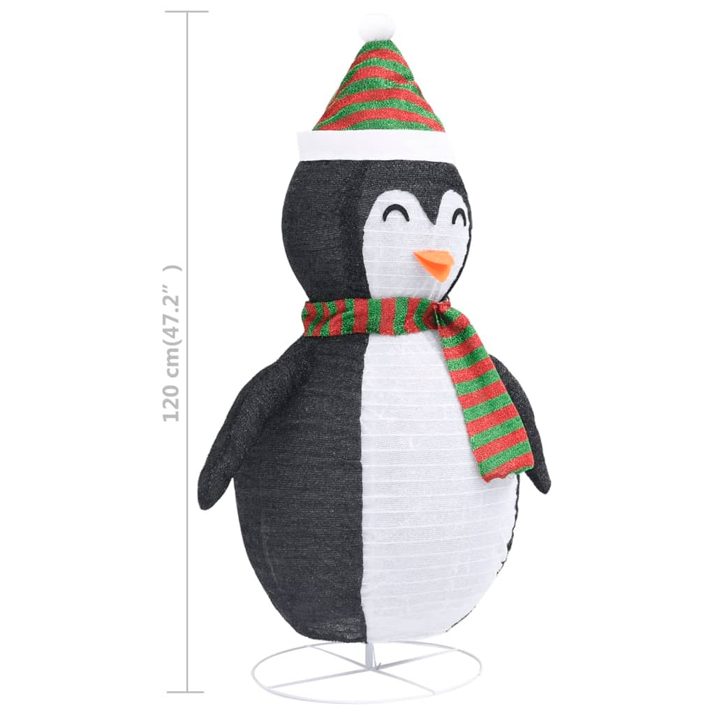 Decorative Christmas Snow Penguin Figure LED Luxury Fabric 4 ft