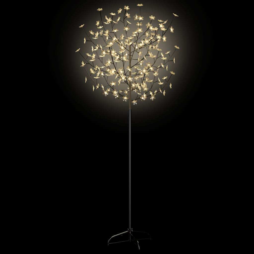 Christmas Tree 200 LEDs Warm White Light Cherry Blossom 6 ft