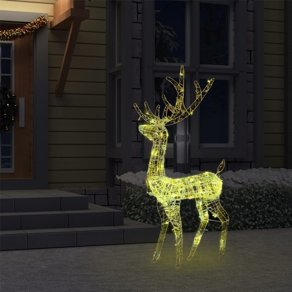 Acrylic Reindeer Christmas Decoration 140 LEDs 4 ft Warm White