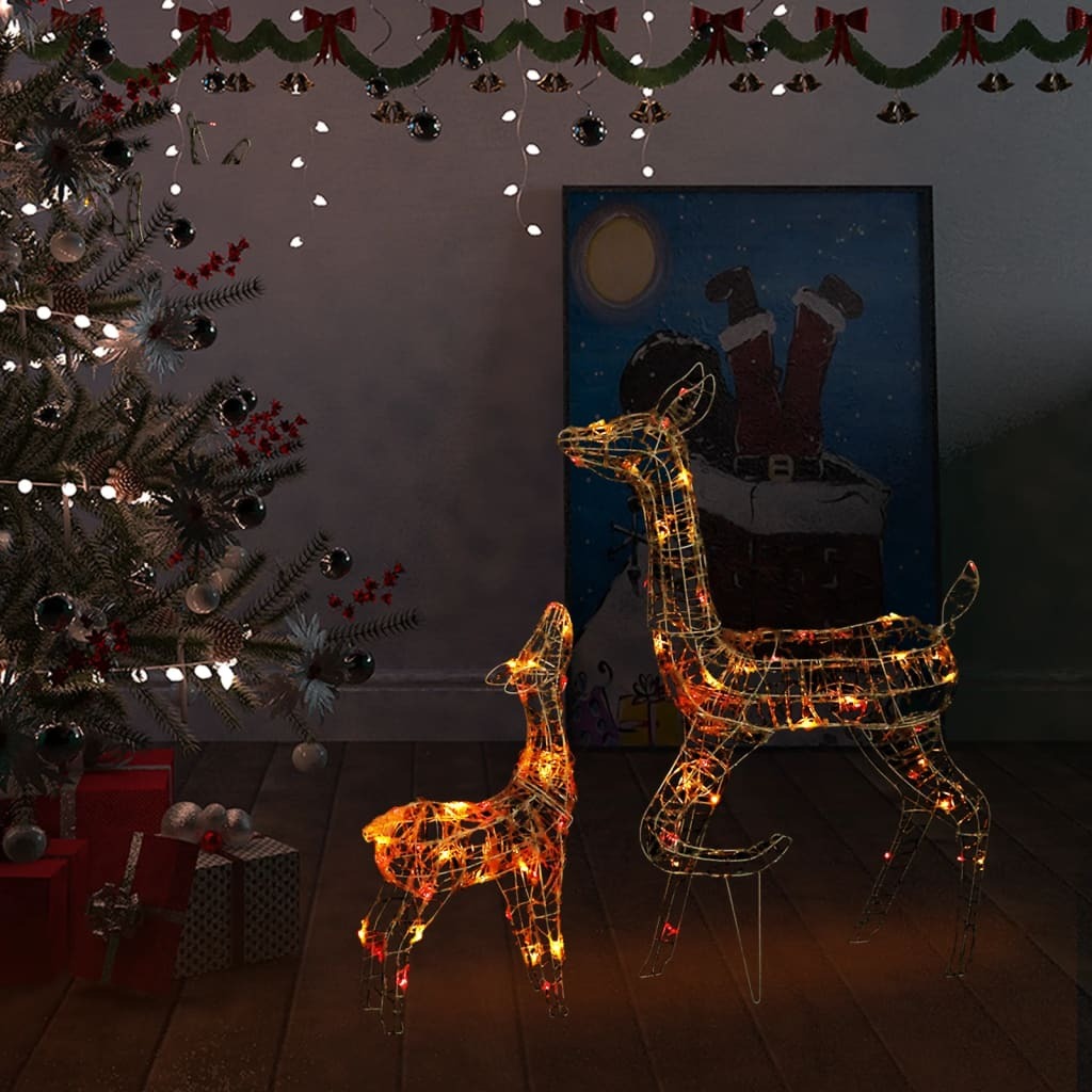 Acrylic Reindeer Family Christmas Decoration 160 LED Colorful