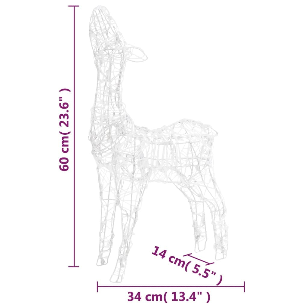 Acrylic Reindeer Family Christmas Decoration 160 LED Colorful