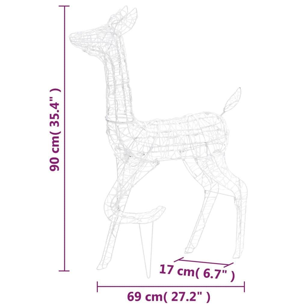 Acrylic Reindeer Family Christmas Decoration 160 LED Colorful