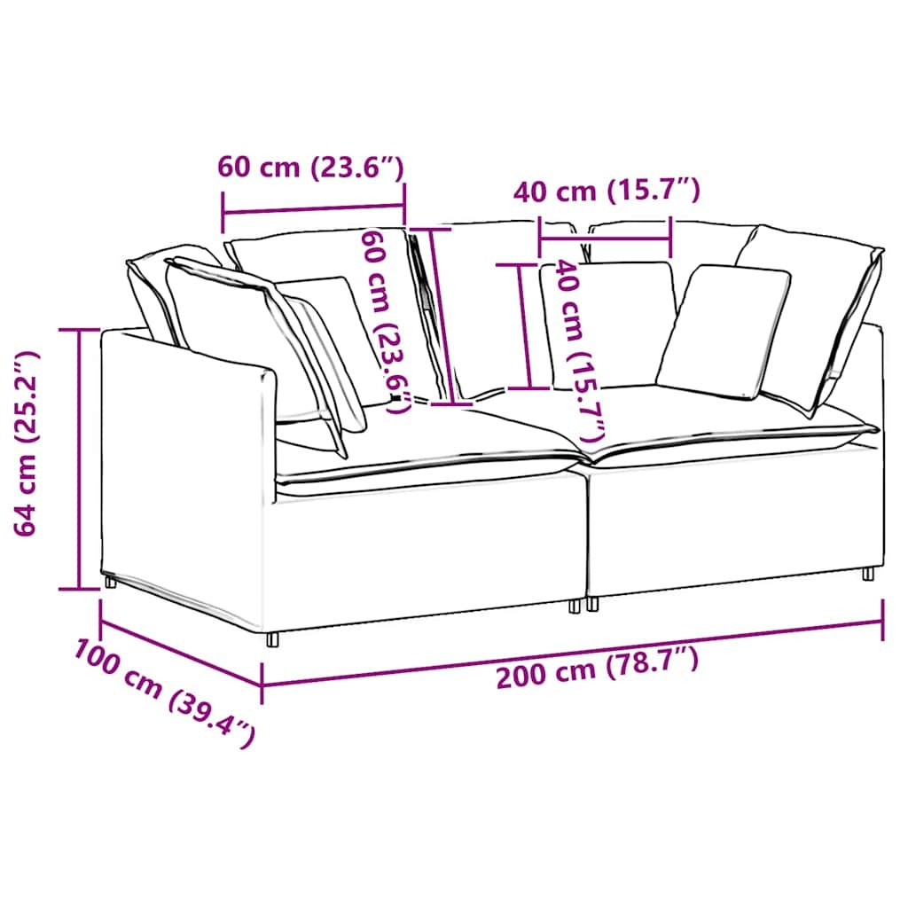 Modular Sofa with Cushions Velvet Dark Gray