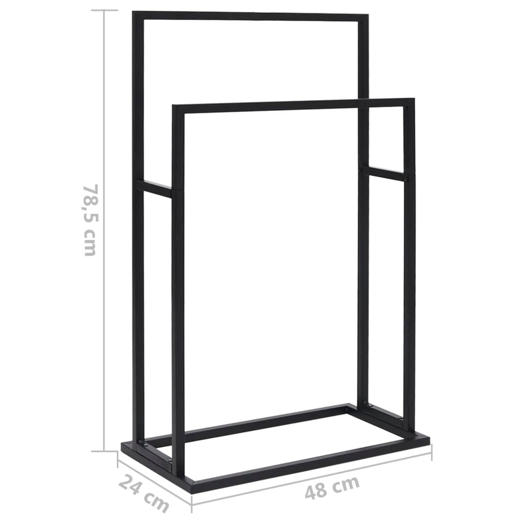 Freestanding Towel Rack Black 18.9"x9.4"x30.9" Iron