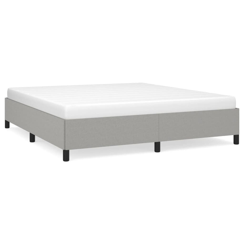 Bed Frame without Mattress Light Gray 76"x79.9" King Fabric