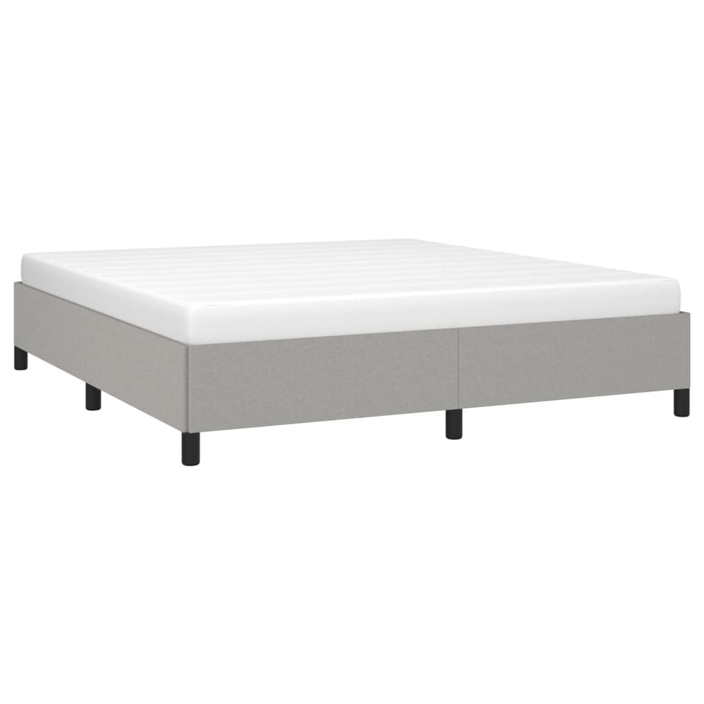 Bed Frame without Mattress Light Gray 76"x79.9" King Fabric