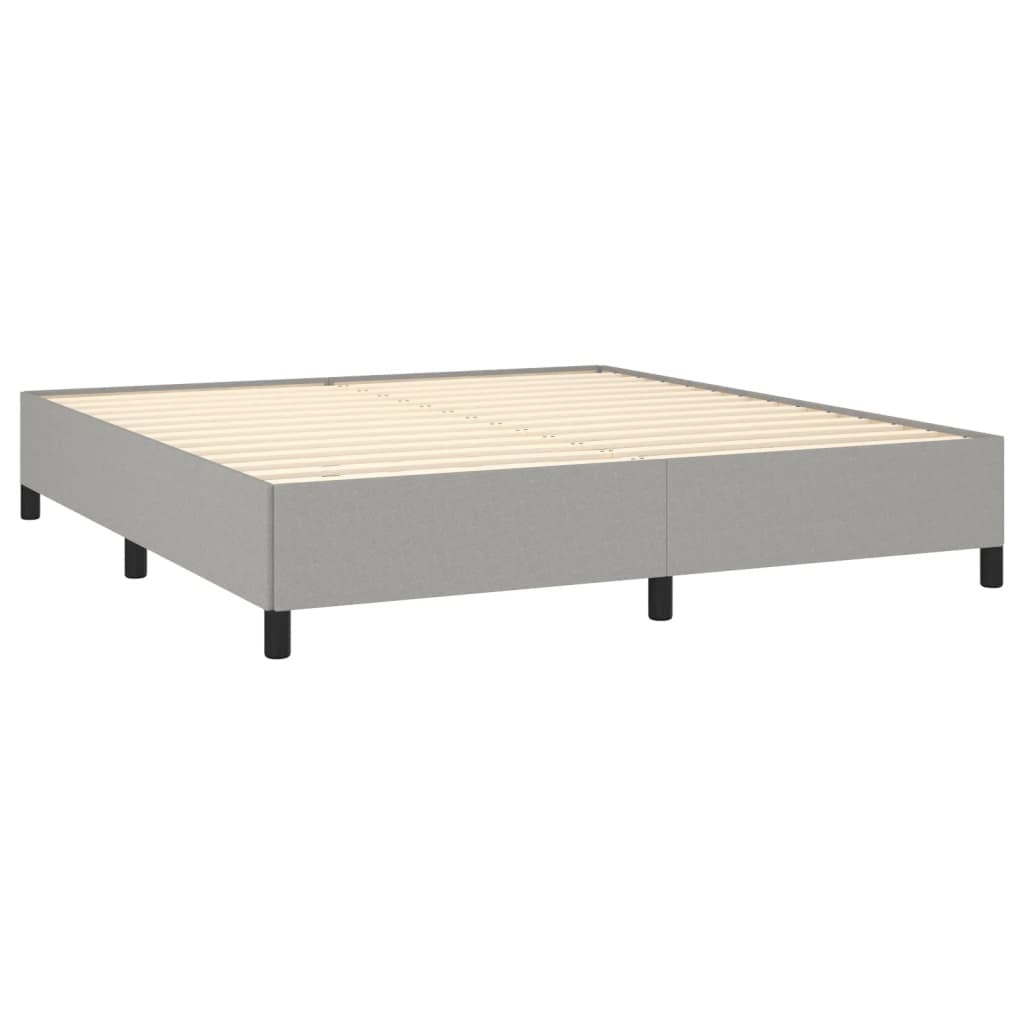 Bed Frame without Mattress Light Gray 76"x79.9" King Fabric
