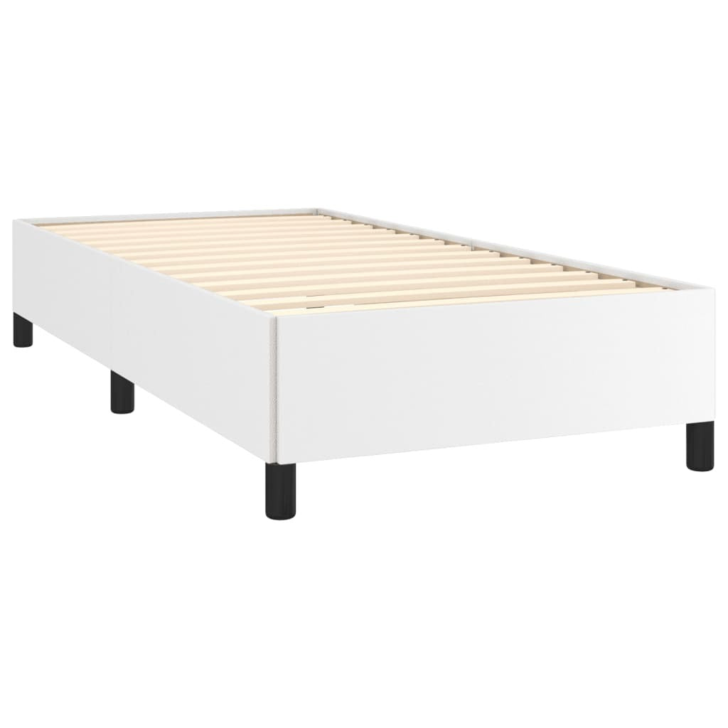 Bed Frame without Mattress White 39.4"x79.9" Twin XL Faux Leather