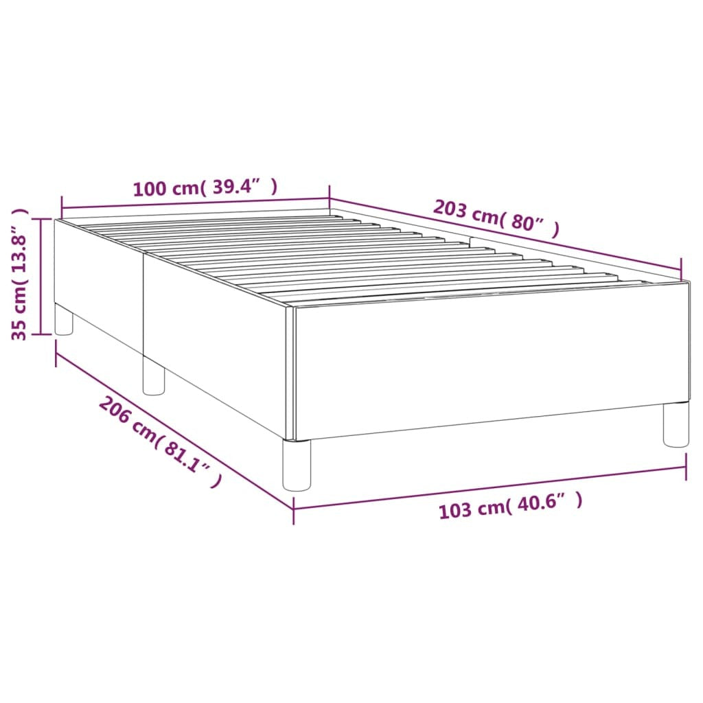 Bed Frame without Mattress White 39.4"x79.9" Twin XL Faux Leather